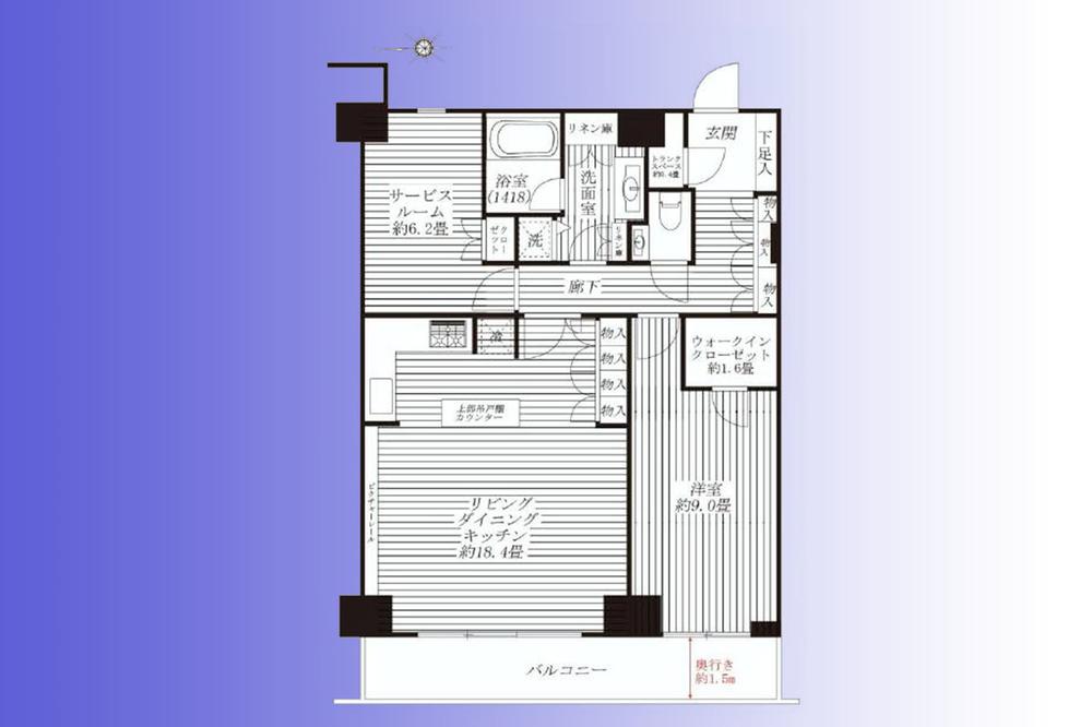 Floor plan. 1LDK + S (storeroom), Price 56,800,000 yen, Occupied area 82.08 sq m , Balcony area 12.37 sq m   [WIC + 6.2 Pledge of closet with] Ya as a directly service Room, You can use it as a room
