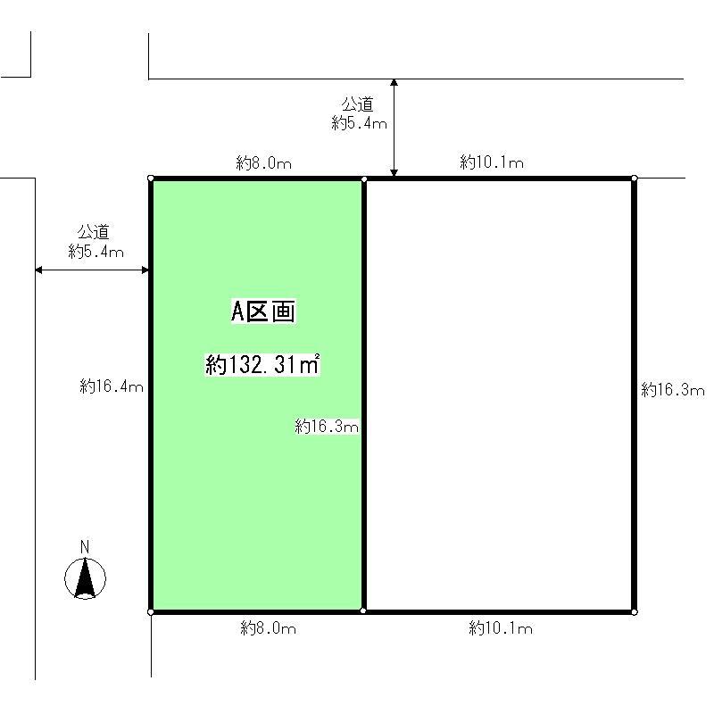 Compartment figure. Land price 72 million yen, Land area 132.31 sq m