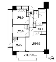 Floor: 3LDK, occupied area: 63.34 sq m
