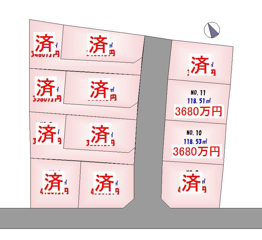 Compartment figure. Land price 36,800,000 yen, Land area 118.53 sq m