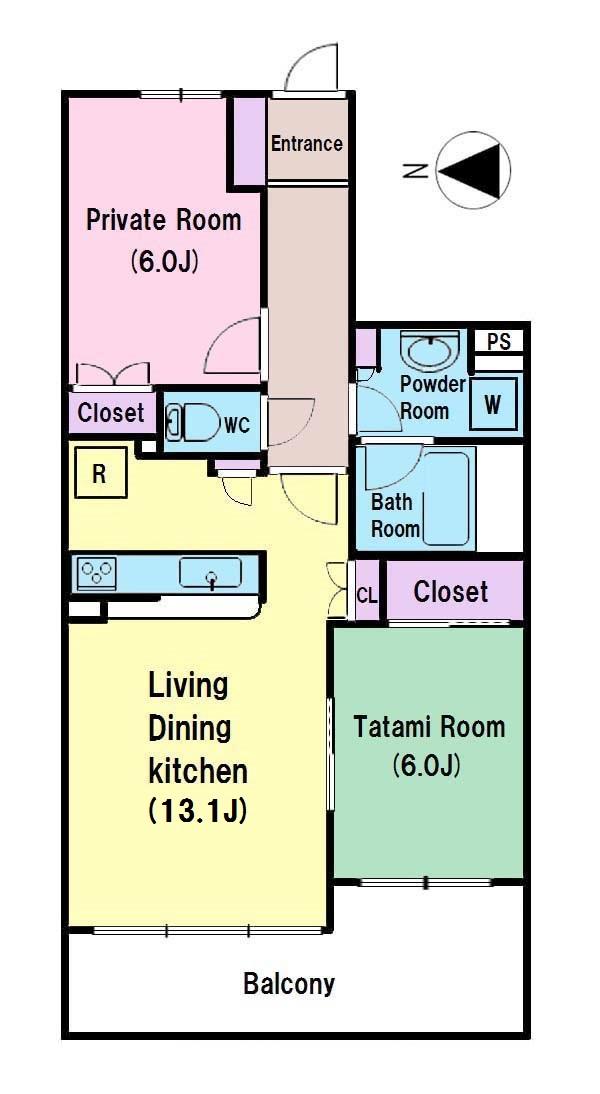Floor plan. 2LDK, Price 25,800,000 yen, Occupied area 60.11 sq m , Balcony area 10.3 sq m ● functional floor plan