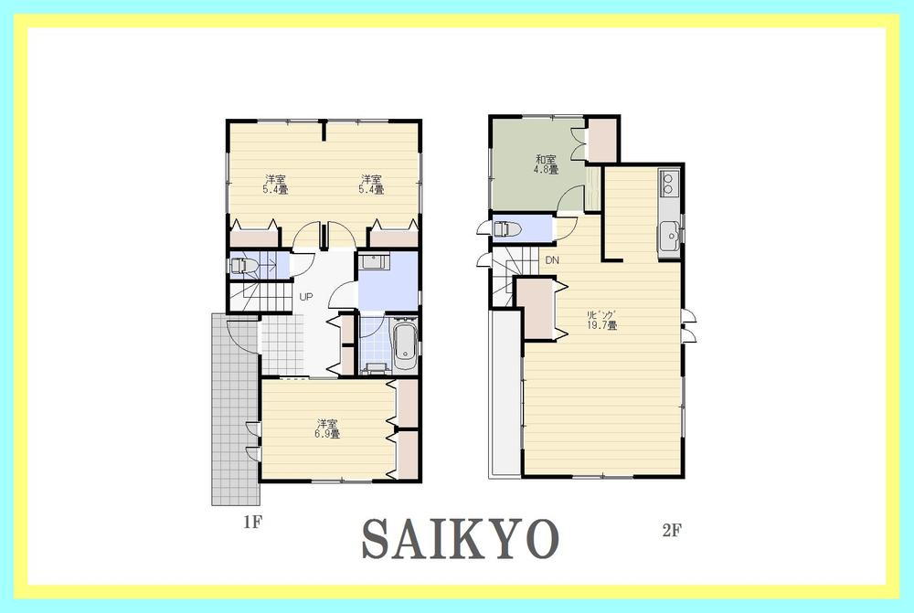 Floor plan. (B), Price 56,800,000 yen, 4LDK, Land area 105.85 sq m , Building area 97.67 sq m