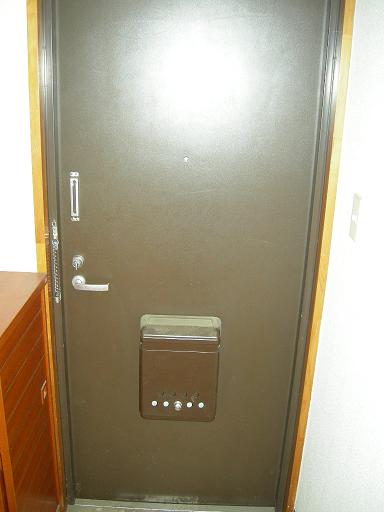 Entrance. Cupboard with It is a sturdy steel fire door