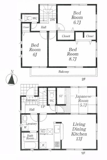Floor plan. 33,800,000 yen, 4LDK, Land area 124.28 sq m , Building area 92.33 sq m