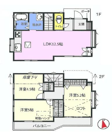Floor plan. 34,800,000 yen, 3LDK, Land area 82.01 sq m , Building area 64.76 sq m indoor (November 2013) Shooting
