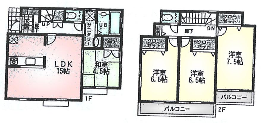 Floor plan. (8), Price 41,800,000 yen, 4LDK, Land area 158.64 sq m , Building area 94.8 sq m