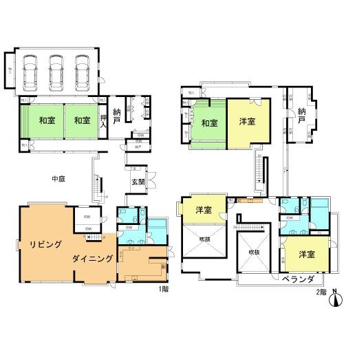 Floor plan. 300 million yen, 6LDK + 2S (storeroom), Land area 660 sq m , Building area 467.99 sq m