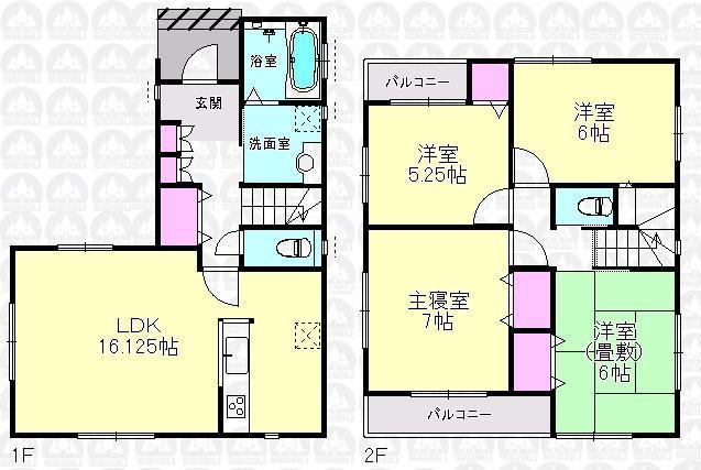 Floor plan. Price 29.4 million yen, 4LDK, Land area 96.67 sq m , Building area 106.82 sq m