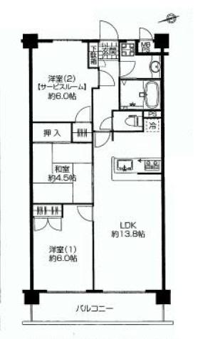 Floor plan. 3LDK, Price 28.8 million yen, Occupied area 64.38 sq m , Per balcony area 8 sq m renovated, Very room is beautiful.