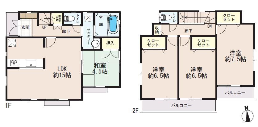 Floor plan. (8 Building), Price 41,800,000 yen, 4LDK, Land area 158.64 sq m , Building area 94.8 sq m