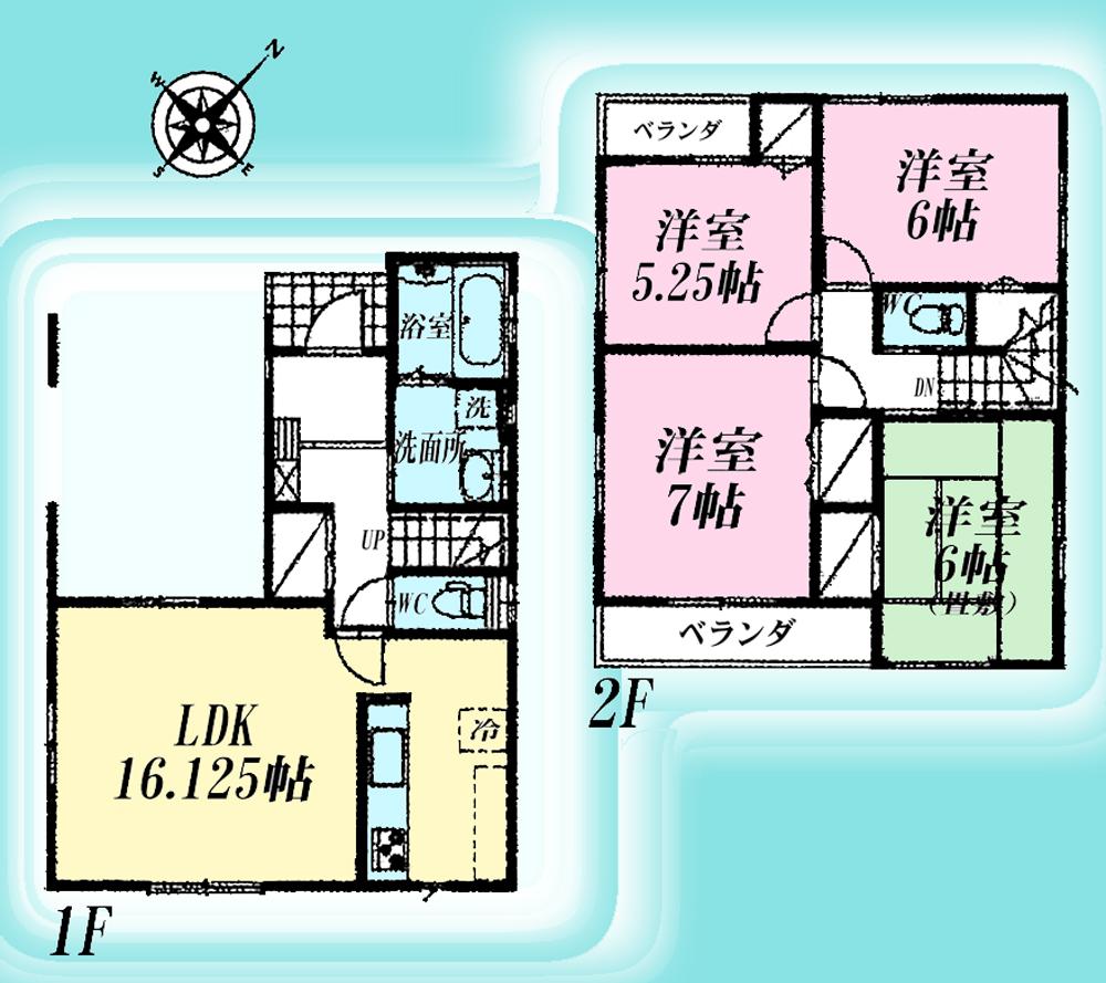 Floor plan. 29.4 million yen, 4LDK, Land area 96.67 sq m , Building area 106.82 sq m LDK16 quires more, Face-to-face kitchen! ! 