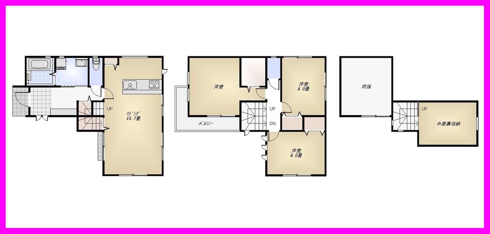 Floor plan. 56,800,000 yen, 3LDK + S (storeroom), Land area 88.47 sq m , Building area 87.87 sq m