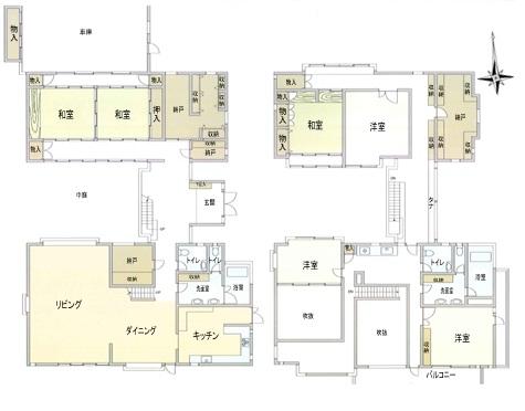Floor plan. 298 million yen, 6LDK + 3S (storeroom), Land area 661.14 sq m , Building area 467.99 sq m
