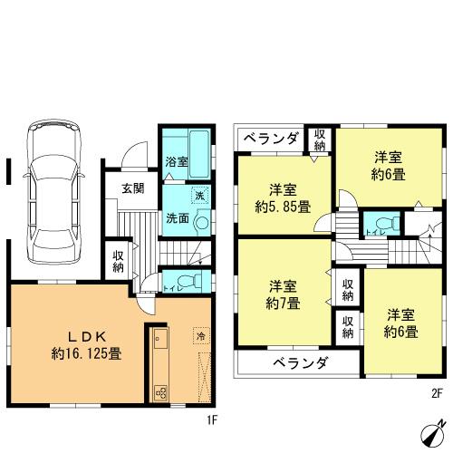 Floor plan. 29.4 million yen, 4LDK, Land area 96.67 sq m , Building area 106.82 sq m floor plan