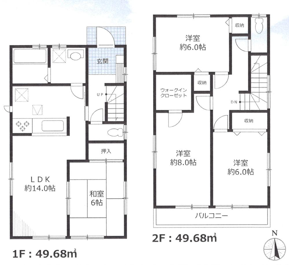 Floor plan. 59,300,000 yen, 4LDK, Land area 101.71 sq m , It is a building area of ​​99.36 sq m 4LDK of all room 6 quires more leeway. Is there is a Japanese-style room of relaxation on the first floor. 