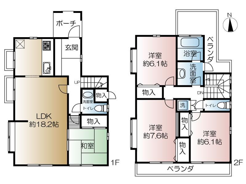 Floor plan. 69,800,000 yen, 4LDK, Land area 110.35 sq m , Building area 105.98 sq m