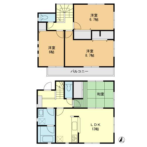 Floor plan. 31,800,000 yen, 4LDK, Land area 124.28 sq m , Building area 92.33 sq m floor plan