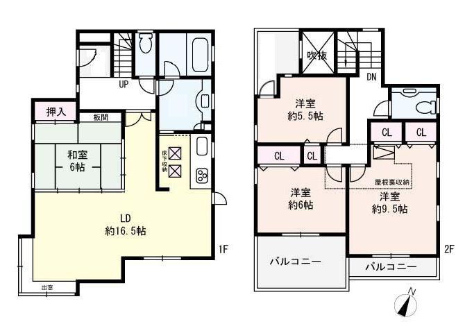 Floor plan. 44,800,000 yen, 4LDK, Land area 194.09 sq m , Building area 115.73 sq m