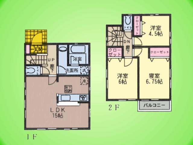 Floor plan. (1 Building), Price 25,800,000 yen, 3LDK, Land area 120.6 sq m , Building area 76.54 sq m