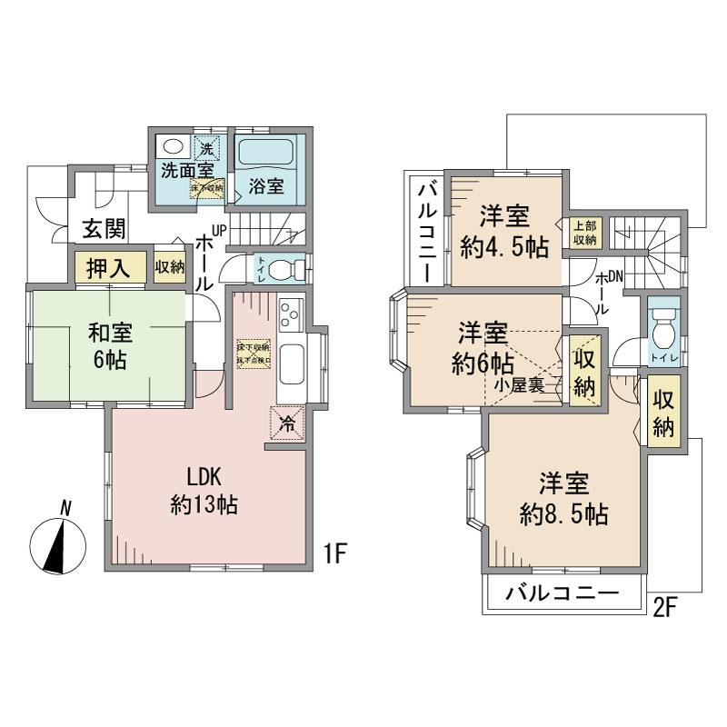 Floor plan. 27.5 million yen, 4LDK, Land area 132.89 sq m , Building area 93.96 sq m