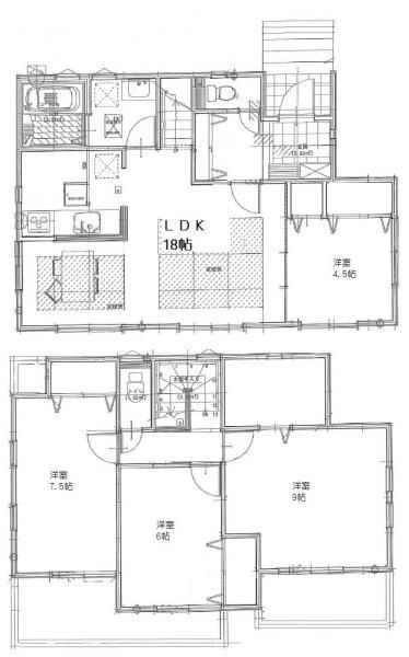 Floor plan. 48,800,000 yen, 4LDK, Land area 121.43 sq m , Building area 108.88 sq m