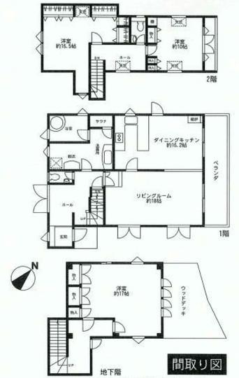 Floor plan. 79,800,000 yen, 3LDK, Land area 282.06 sq m , Building area 199.85 sq m