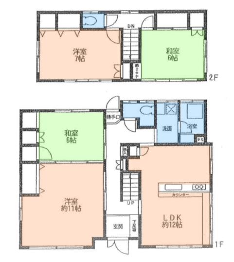 Floor plan. 55 million yen, 4LDK, Land area 204 sq m , Building area 103.57 sq m