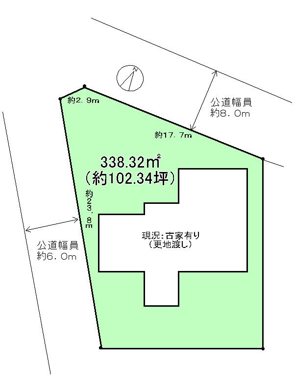 Compartment figure. Land price 81,800,000 yen, Land area 338.32 sq m