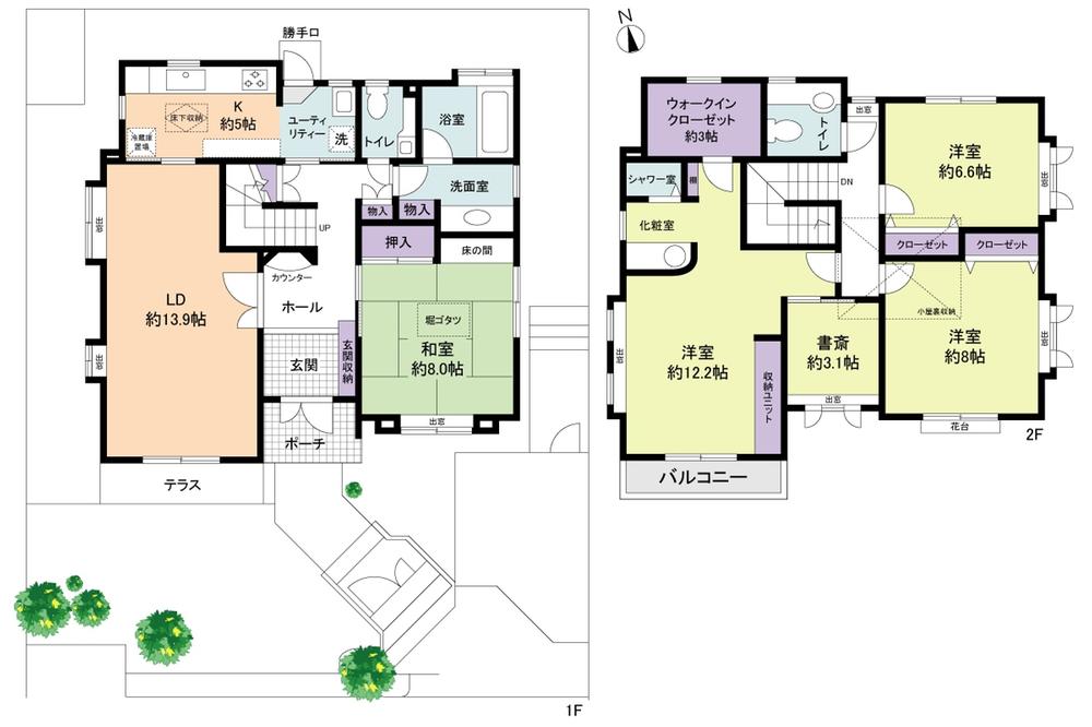 Floor plan. 44,800,000 yen, 4LDK + S (storeroom), Land area 197.62 sq m , Building area 150.2 sq m