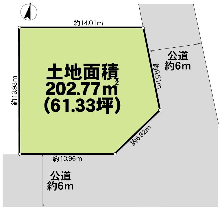 Compartment figure. Land price 38,800,000 yen, Land area 202.77 sq m