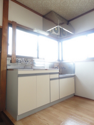 Kitchen. Small window will prevent the smell baby-sitter also in the kitchen.