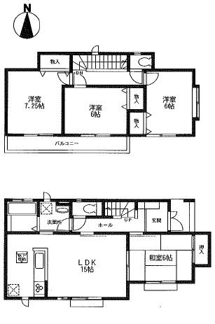 Floor plan. 33,800,000 yen, 4LDK, Land area 170.39 sq m , Building area 96.87 sq m