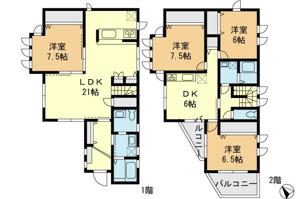 Floor plan. 46,900,000 yen, 4LDDKK, Land area 150.15 sq m , Building area 137.15 sq m