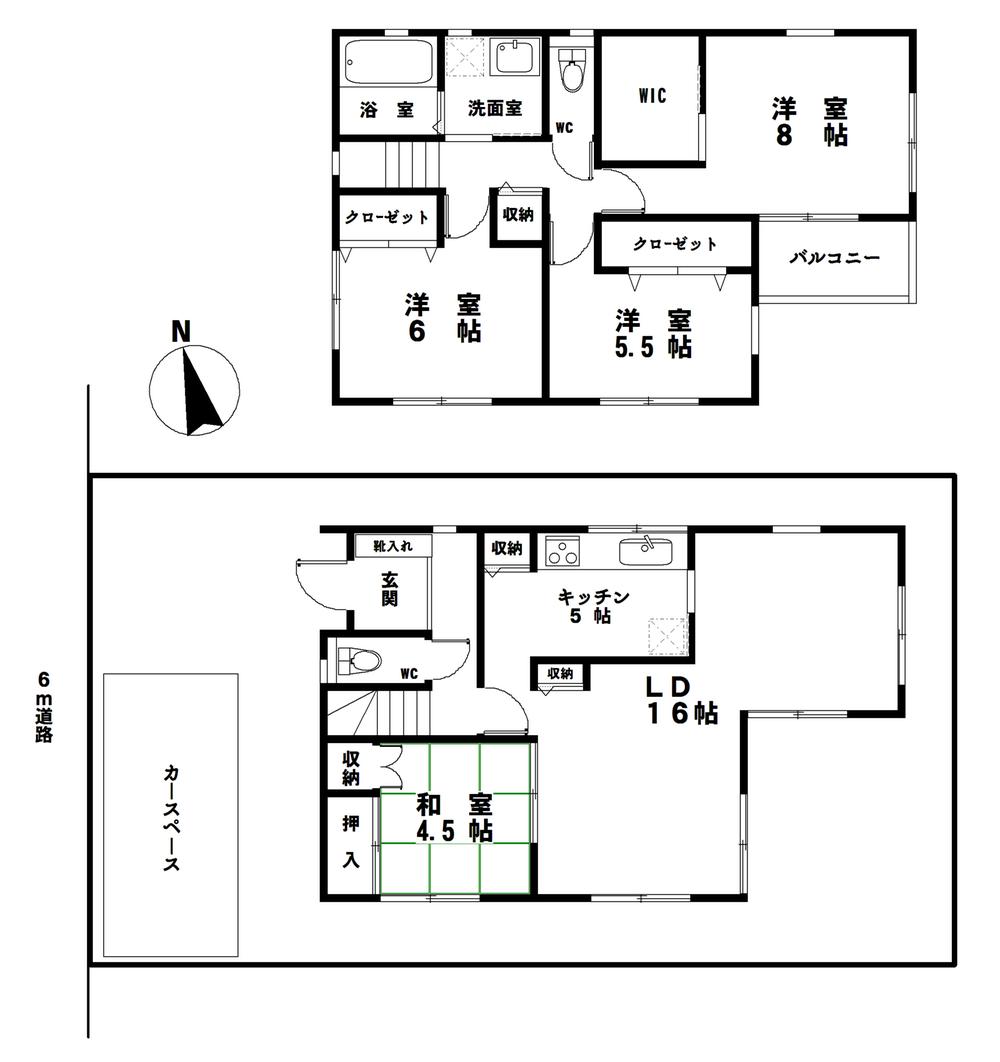 Building plan example (floor plan). Building plan example building price 15 million yen, Building area 109.30 sq m