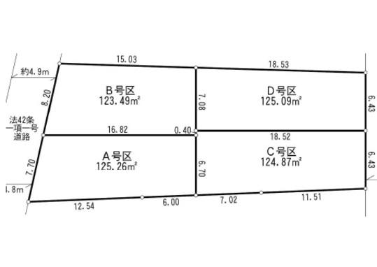 Compartment figure. Land price 34 million yen, Land area 124.87 sq m compartment view