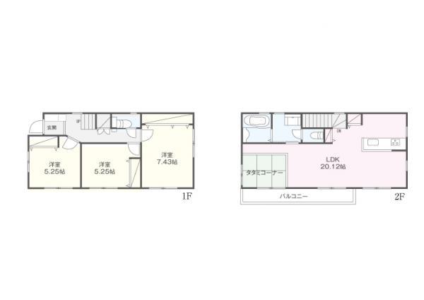 Floor plan. 35,800,000 yen, 3LDK, Land area 115.88 sq m , Building area 89.84 sq m