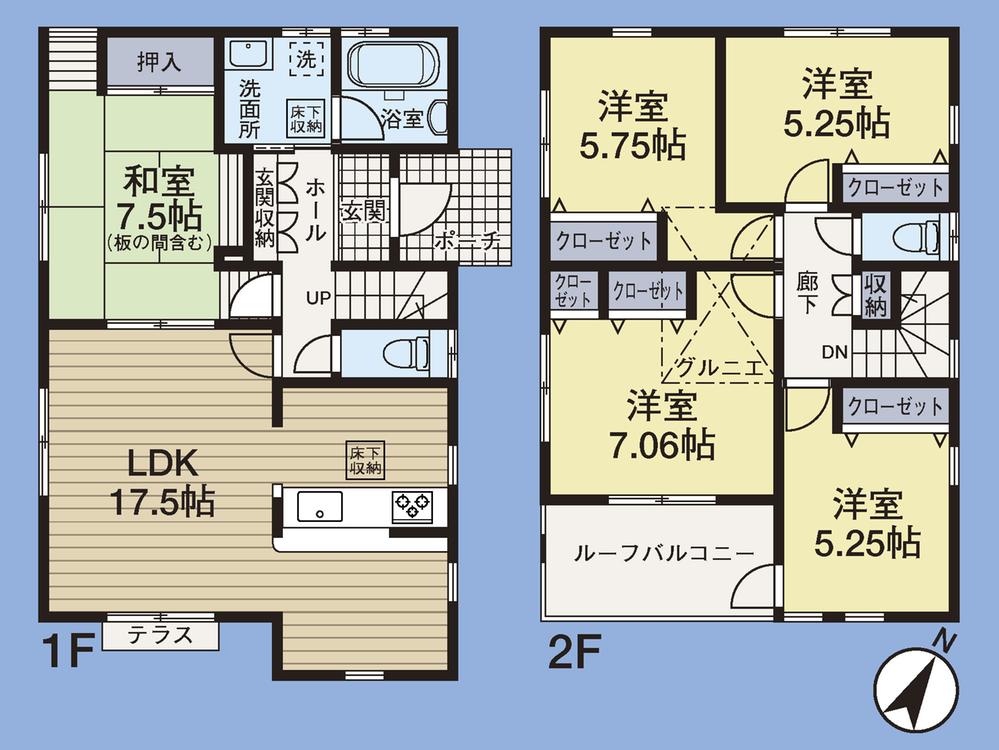 Floor plan. (4 Building), Price 41,800,000 yen, 5LDK, Land area 155.06 sq m , Building area 110.13 sq m