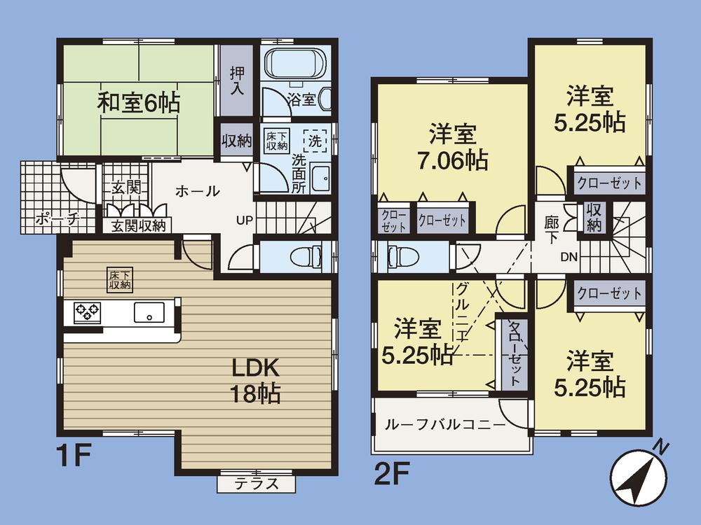 Floor plan. (5 Building), Price 42 million yen, 5LDK, Land area 155.03 sq m , Building area 110.96 sq m