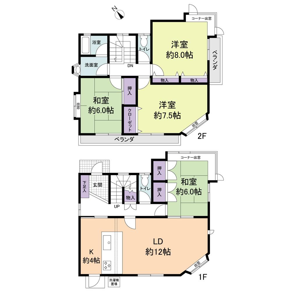 Floor plan. 27,800,000 yen, 4LDK, Land area 141.62 sq m , Building area 106.11 sq m
