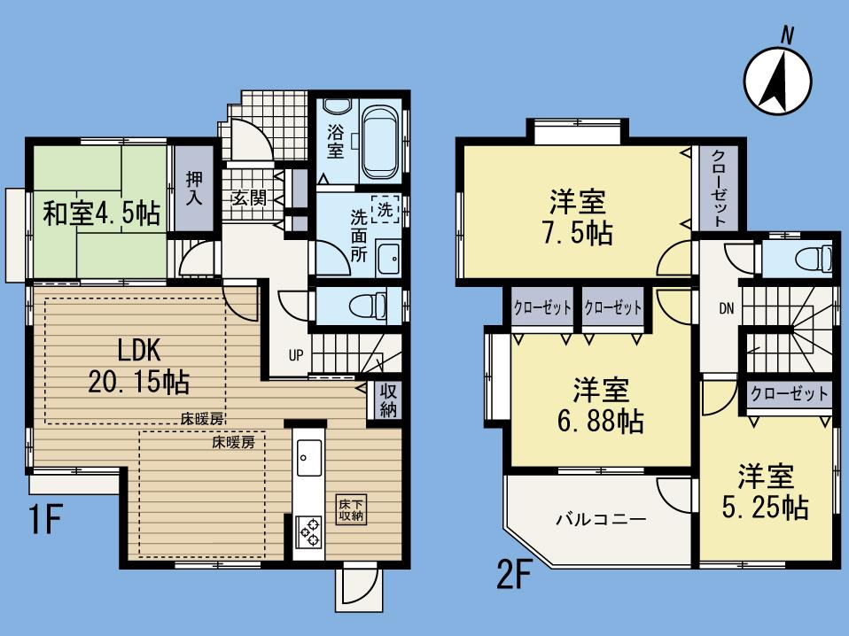 Floor plan. (8 Building), Price 47,800,000 yen, 4LDK, Land area 104 sq m , Building area 119.21 sq m