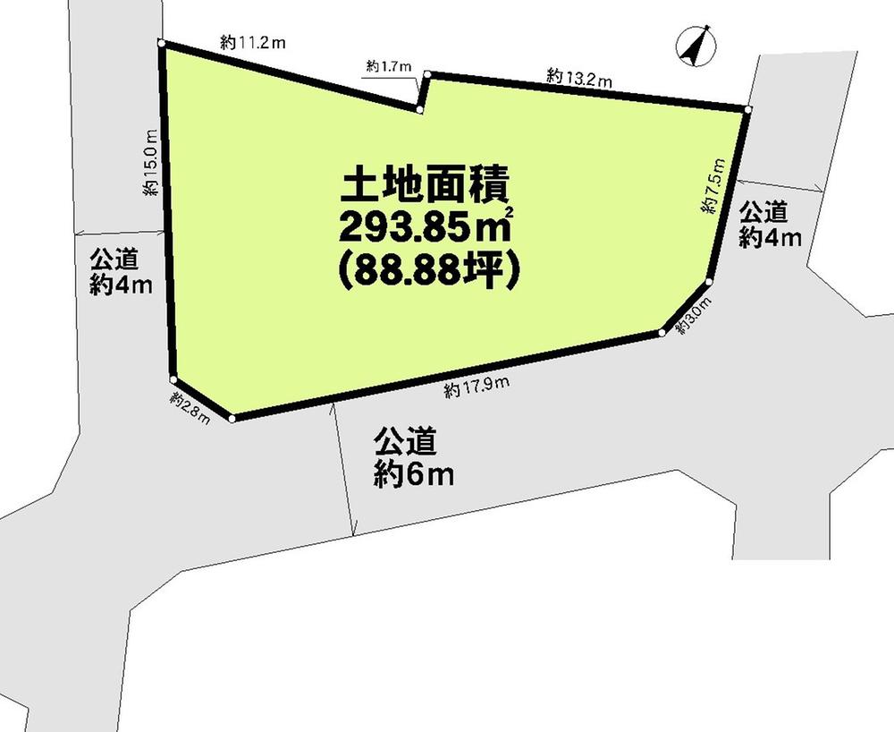 Compartment figure. Land price 39,400,000 yen, Land area 293.85 sq m