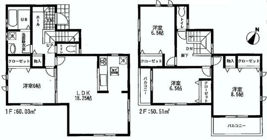 Floor plan. 37,800,000 yen, 4LDK, Land area 151.21 sq m , Building area 110.54 sq m