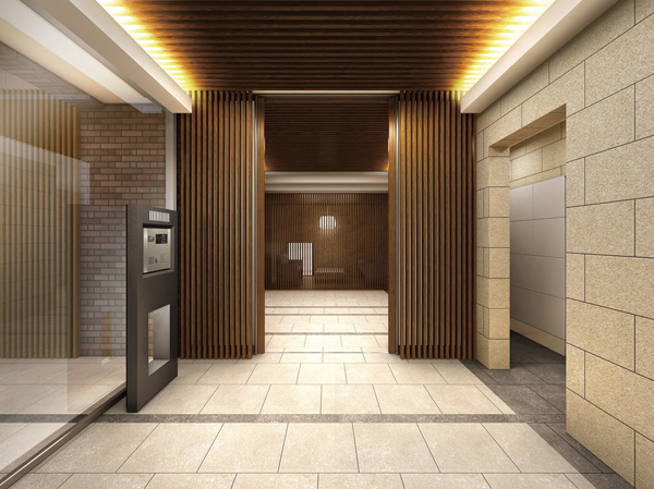 Buildings and facilities. East / Entrance Hall Rendering
