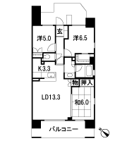 Floor: 3LDK + WIC, the area occupied: 74.2 sq m