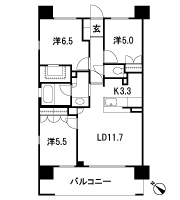 Floor: 3LDK + WIC, the occupied area: 70 sq m
