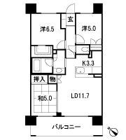 Floor: 3LDK + WIC, the occupied area: 70 sq m