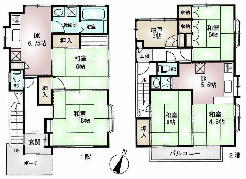 Floor plan. 23 million yen, 5DDKK + S (storeroom), Land area 82 sq m , Building area 97.2 sq m floor plan