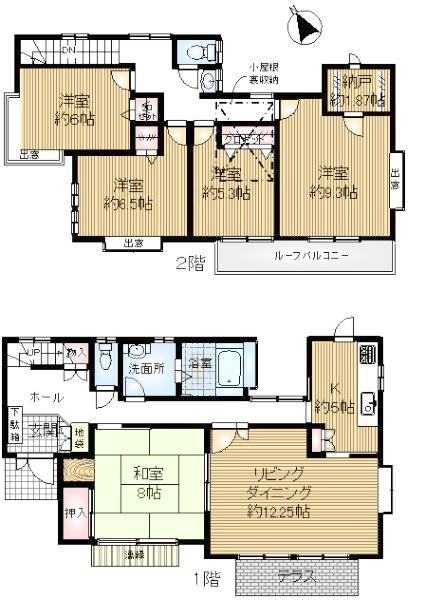 Floor plan. 34,900,000 yen, 5LDK, Land area 180.05 sq m , Building area 132.08 sq m floor plan