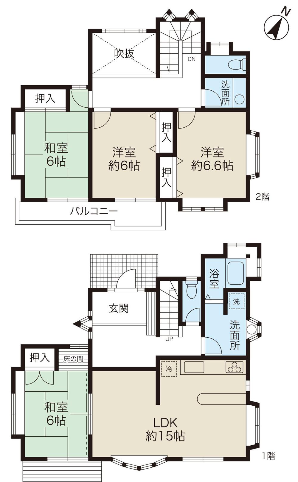 Floor plan. 29,900,000 yen, 4LDK, Land area 147.66 sq m , Building area 108.79 sq m 4LDK