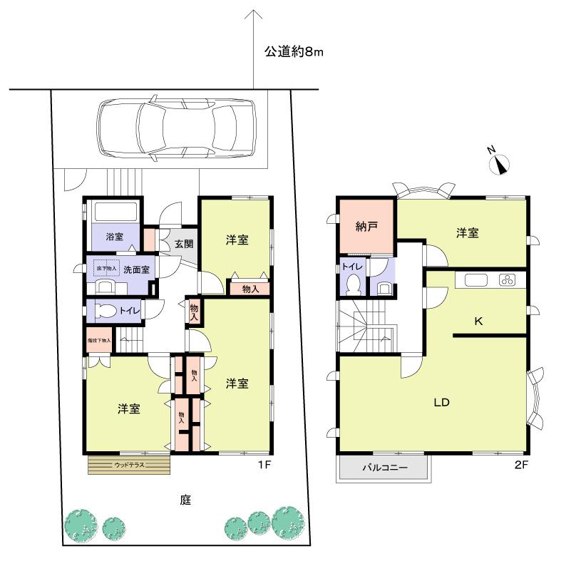 Floor plan. 39,800,000 yen, 4LDK + S (storeroom), Land area 135.03 sq m , Building area 116.92 sq m